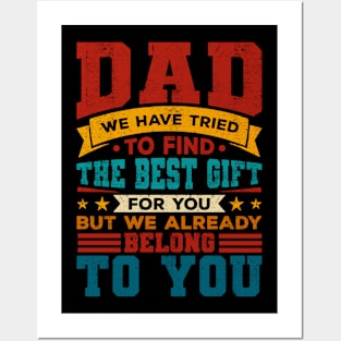 Retro Dad Best Gift From Kids For Fathers Day, Daddy, Father's Day Posters and Art